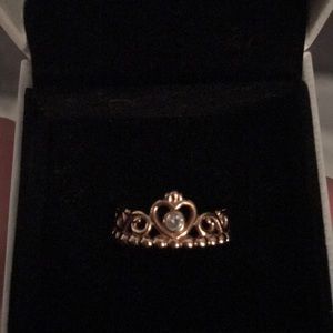 Rose Gold Pandora princess ring